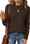 ANRABESS Long Sleeve Argyle Knit Sweaters