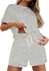 TANKANEO Womens Striped Pajama Sets