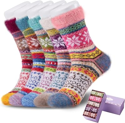 ICEIVY 5 Pair Winter Cozy Socks