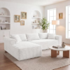 Vesgantti 106″ Boneless Couches for Living Room, No Assembly Required Beige | Deep Seat L Couch, Sectional Modular Sofa, Memory Foam Living Room Couches for Apartment, Cloud Comfy,