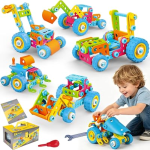 keefun STEM Toys for 4 5 6 7 8+ Year Old Boy Girl Birthday Gift, Building Toys for Kids Ages 4-8 6-8 4-6 Blocks Sets Stem Kits 5-7 4-7 3-5 Educational Learning Construction Engineering Car Truck Games