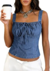 POLIRO Women Denim Corset Tops