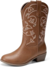 DREAM PAIRS Girls Cowboy Cowgirl Western Boots