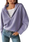 BTFBM Womens Long Sleeve Half Zip Pullover Sweaters