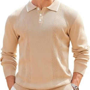 COOFANDY Mens Knit Polo Sweaters