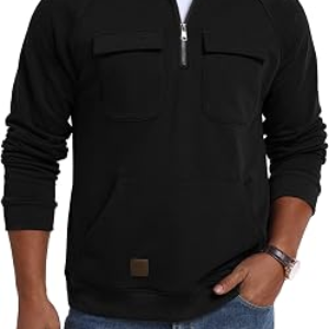 LEPUNUO Men Cargo Sweatshirts