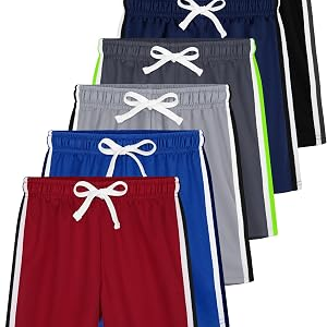 YERIOK 6 Pack Boys Athletic Basketball Shorts