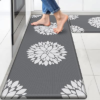Kitchen Mats for Floor [2PCS], Soft Anti Fatigue Kitchen Rugs for Home, Water Resistant Cushioned Standing Desk Mats, Non-slip Comfort Mat for Floor, Kitchen, Office, Sink, Laundry (Grey)