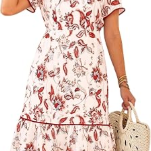 ECOWISH Casual Midi Dress