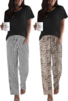 Ekouaer 2 Pack Womens Pajama Set