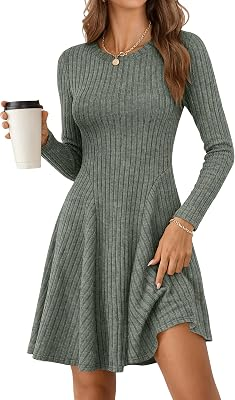 ANRABESS Womens Mini Sweater Dress