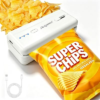 Mini Bag Sealer, 2 in 1 Heat Bag Sealer with Cutter and Magnet for Kitchen Fridge, 1300mAh Rechargeable Heat Bag Resealer for Fresh Chips Snacks Mylar Plastic Bags Food Packaging Home Bakers Gift