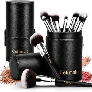 CELIMAIT 12-Piece Makeup Brush Set with Case