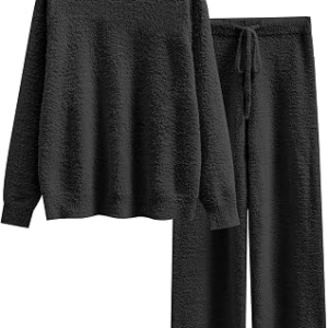 ANRABESS Lounge Sets for Women Fuzzy Fleece Pajama Set