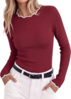 PRETTYGARDEN Womens Long Sleeve Ribbed Knit Pullover Sweaters