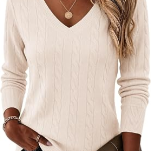 Ekouaer Womens Cable Knit Sweater