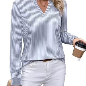 WIHOLL V Neck Business Casual Tops