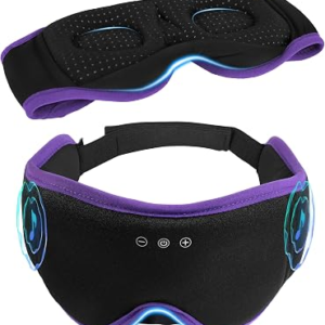 LC-dolida Sleep Mask with Headphones Bluetooth 5.4, 3D Sleeping Headphones for Side Sleepers Bluetooth Sleep Mask Blackout Bluetooth Eye Mask for Sleeping Travel Meditation Men Women