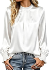 FUNLINGO Womens Silk Satin Long Sleeve Tops
