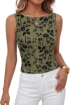 BTFBM Tank Tops Mesh Floral Shirts