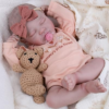 EKOKIZ Lifelike Reborn Baby Dolls, 20-Inch Realistic Baby Doll Girl Soft Cloth Body Newborn Doll with Complete Accessories for Kids Age 3+ Real Life Dolls, Lovely & Pretty Girls