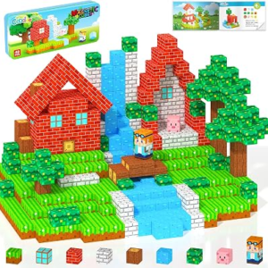 Magnetic Blocks Kids Travel Toys with Portable Metal Tin – Montessori Building Blocks STEM Magnet Magnetic Tiles Toddler Kids Toys for 3+ Year Old Boys & Girls, Classroom Must Haves Creative Gift