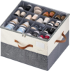 MSTONAL Shoe Organizer for Closet, 1 Pack Shoe Storage Container with Adjustable Dividers, Space Saving Shoe Box Storage Organizer Bin with Clear Lid and 4 Handles, Fits 8-16 Pairs, Beige & Grey