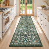 Yamaziot Boho Anti Fatigue Kitchen Rug 24″x 71″ Green, Non-Slip Kitchen Mat