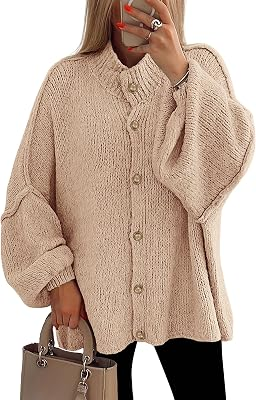 PRETTYGARDEN Long Sleeve Chunky Knit Cardigan