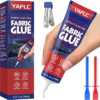 Fabric Glue Permanent, Fabric Glue for Clothing Washable 75 ML | Adhesive Fabric Glue for Patches, Clear, Sewing, Upholstery, Repair, Cotton, Denim, Flannel, Rhinestones, Polyester
