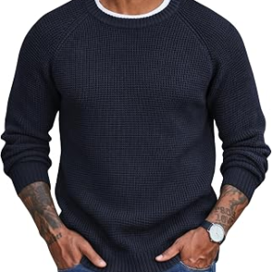 COOFANDY Mens Sweater Crewneck Pullover