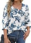 FUNLINGO 3/4 Length Sleeve Womens Tops