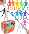 UpBrands Halloween Party Favors – 48 Stretchy Skeleton Toys – Non-Candy Goodie Bag Stuffers, Scary Mini Skeleton for Kids Ages 3+, Trick-or-Treat Supplies