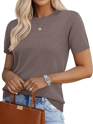 SLOWCOLIN Women Short Sleeve Sweater