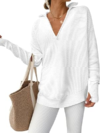 ANRABESS Women Long Sleeve Quarter Zip Pullover Fall Sweater