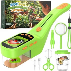 Bug Catcher for Kids,Kids Microscope,3-in-1 Insect Catching Kit for Kid