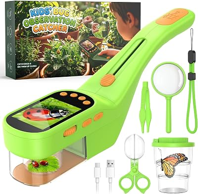 Bug Catcher for Kids,Kids Microscope,3-in-1 Insect Catching Kit for Kid