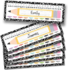 Hadley Designs Desk Name Tags for Classroom –36 Student Name Tags for Desks, 14.5×4.5 Name Plates for Classroom Decor, Teacher Supplies Crayon Nametags, 1st-3rd Grade Kindergarten Preschool Must Haves