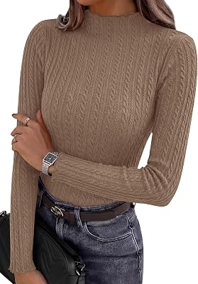 PRETTYGARDEN Womens Fall Long Sleeve Fitted Shirts
