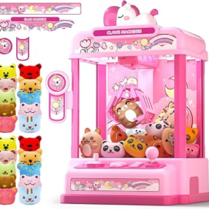 Skirfy Claws Machines for Kids Age 6+, Mini Vending Machines Girls Unicorns Toys with Sound & 20 Mini Plush Toys,Arcades Game Indoor Toy for Home Party Birthday