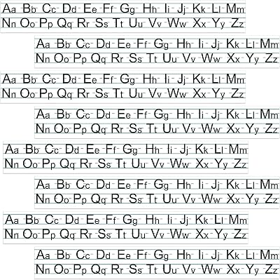 Weekgrat 24 Pcs Print Writing Letters Desk Strips Alphabet Letters Desk Strips Art Removable Stickers 26 Letter Print Writing for School Classroom Office Students Children, 1.0 x 7