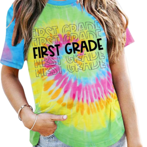 YI XIANG RAN Teacher Shirts Women: Tie Dye Teacher Tshirt Funny Teacher Life Shirt Teacher Tee Tops Short Sleeve Teacher Gifts(TieDye4, XX-Large)