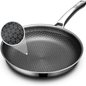 OATOFP Non Stick Frying Pans 12 inch, Hybrid Frying Skillets Nonstick, Stainless Steel Braiser Pans, Dishwasher and Oven-Safe Chef Pan, Induction Compatible Cooking Pan, Upgraded Design, Quiche Pans