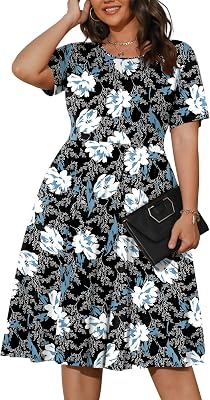 POSESHE Womens Plus Size Dress
