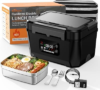 Cordless Electric Lunch Box for Adults, 24000mAh Rechargeable Food Warmer | CHARMDOO Battery Powered Self Heating LunchBox, Smart Heated Food Heater Portable for Office, Car, Outdoor, Work, Travel, Men