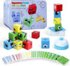 Montessori Puzzle Game for Kids – Wooden Face Changing Magic Cube Game, Educational Face Changing Cubes, 3+ Years (64 Cards, 16 Blocks, 1Bell)