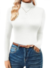 GKBK Women’s Turtleneck Sweaters Long Sleeve Ribbed Basic Tees