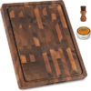 Walnut Cutting Boards for Kitchen Solid Wood End Grain 17″×13″×1″ | Large Chopping Board Double Sided with Handle, Hardwood Charcuterie Butcher Block for Meal Prep & Serving with Gift Box
