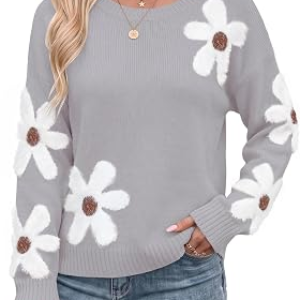 BREATHSUNNY Womens Fall Flower Sweaters