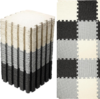 Nuanchu 60 PCS Kids Foam Puzzle Mat,Black, White, Gray